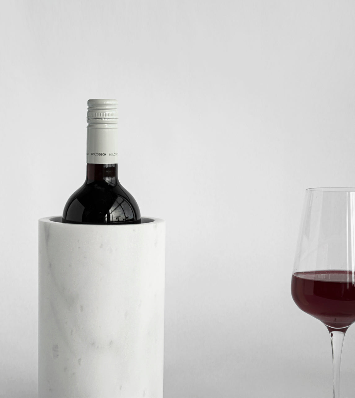 WHITE MARBLE WINE COOLER - VASE - [Kiwano_Concept]